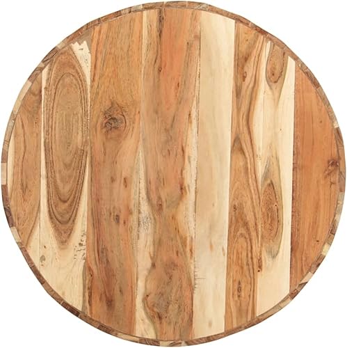 Miniatura 4 de GOLINPEILO Mesa de centro de madera, mesa de centro redonda rústica de 25.6 x 25.6 x 13 pulgadas, madera de mango rugoso maciza