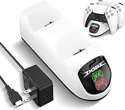 ECHZOVE PS5 Controller Charging Station, PS5 Controller Charger with Power Adapter, Playstation 5 Charger Station with LED Indicator