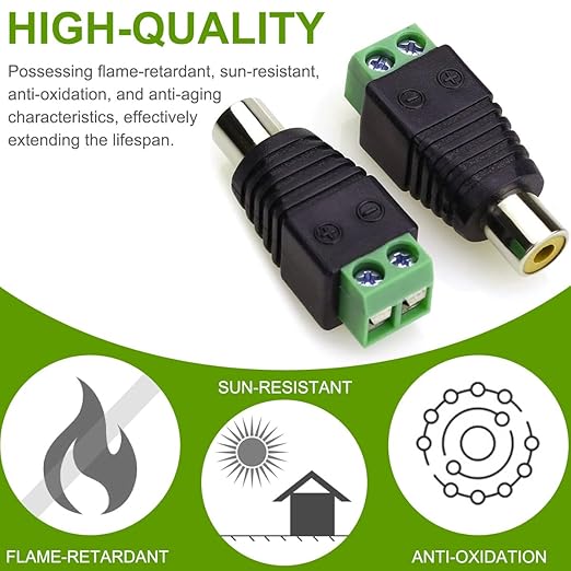 Set de Adaptadores de Conector RCA a AV Macho y Hembra 20 Paquetes miniatura 6