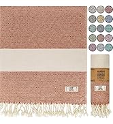 EPHESUS TOWELS Turkish Beach Towel - Turkish Cotton - 37x71 inch Oversized - Turkish Towel for Be...