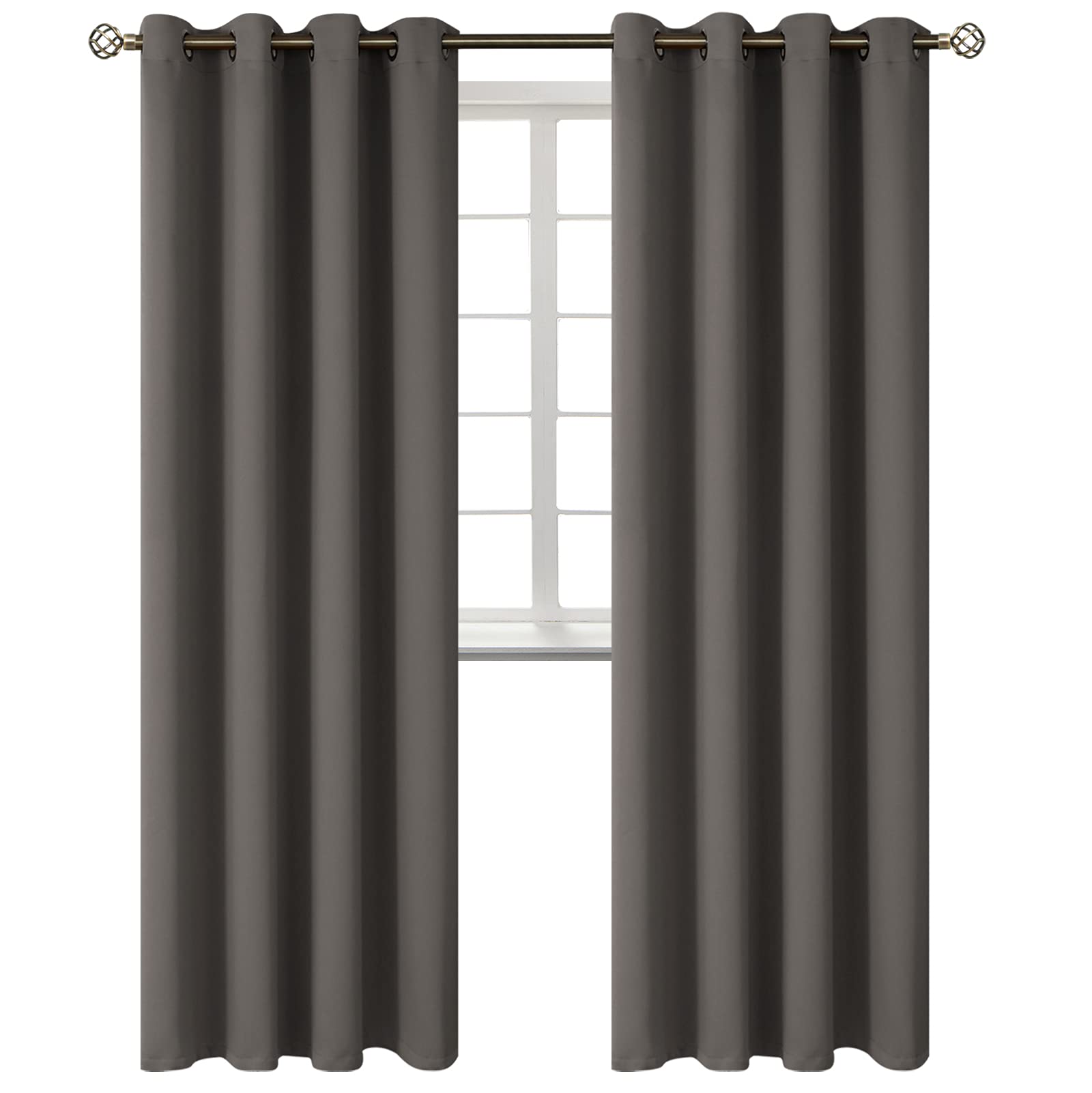 BGment Grey Blackout Curtains for Living Room 95 Inch Long - 2 Panels