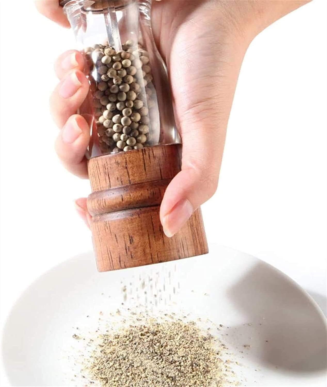 Salt and Pepper Grinder Set Pepper Grinder Refill Pepper Grinder Wood Salt Pepper Grinder Mill - Manual Wooden Salt Grinder Pepper Mill Shakers Refillable