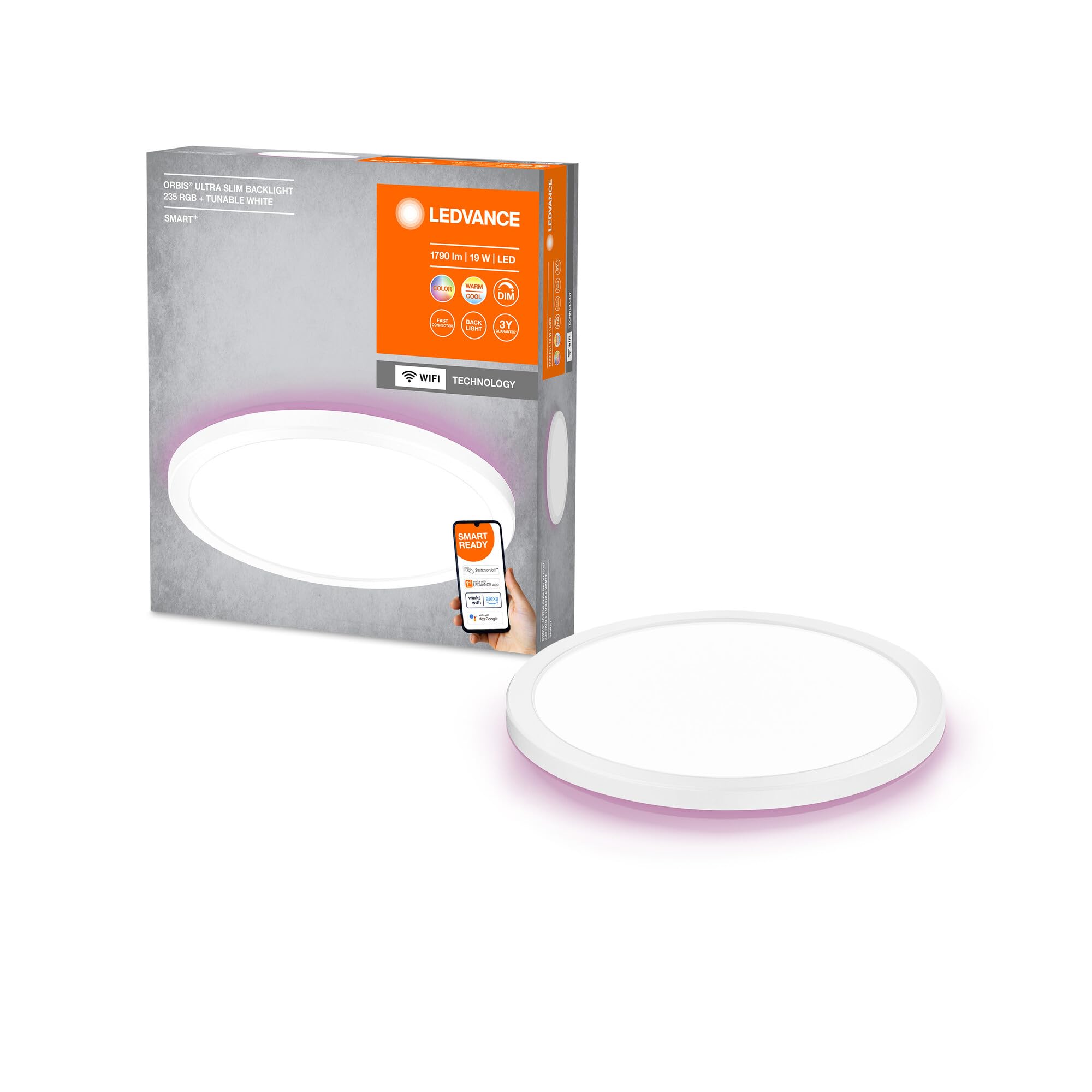 LEDVANCE WIFI LED Stehleuchte RGBW, weiß 2700-6500k, 10W, 600lm, 1400mm, App oder Sprachassistent wie Alexa, Google und co. SMART WIFI FLOOR Corner Für Innenanwendung