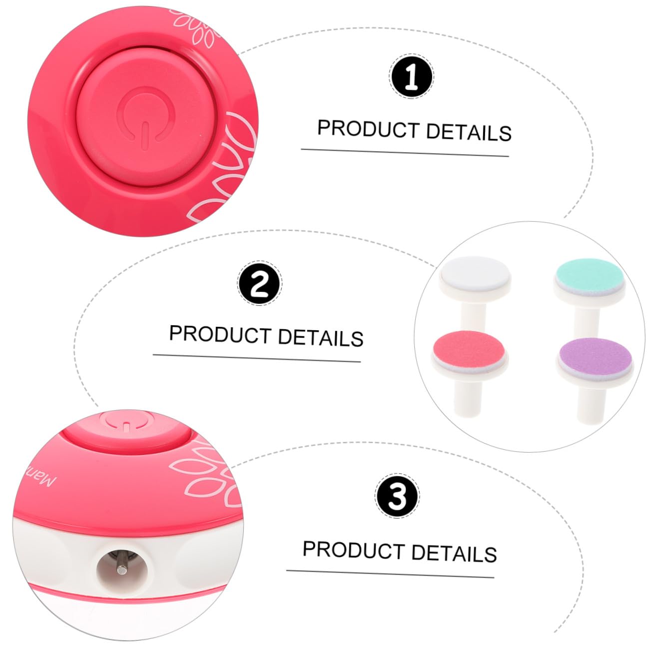 FOMIYES 3 Piezas Uñas Eléctricas Cortador De Uñas Para Bebé Cortadora De Uñas Eléctrica Cortaúñas Para Bebés Lima De Uñas Para Recién Nacidos Niño Pequeño Amoladora Abdominales Eléctrico