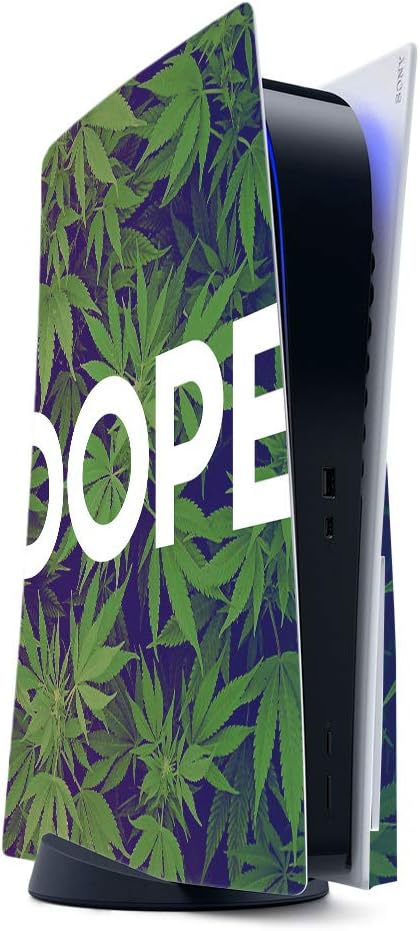 MightySkins Gaming Skin for PS5 / Playstation 5 - Pot Leaves Black | Protective Viny wrap | Easy to Apply and Change Style | Made in The USA