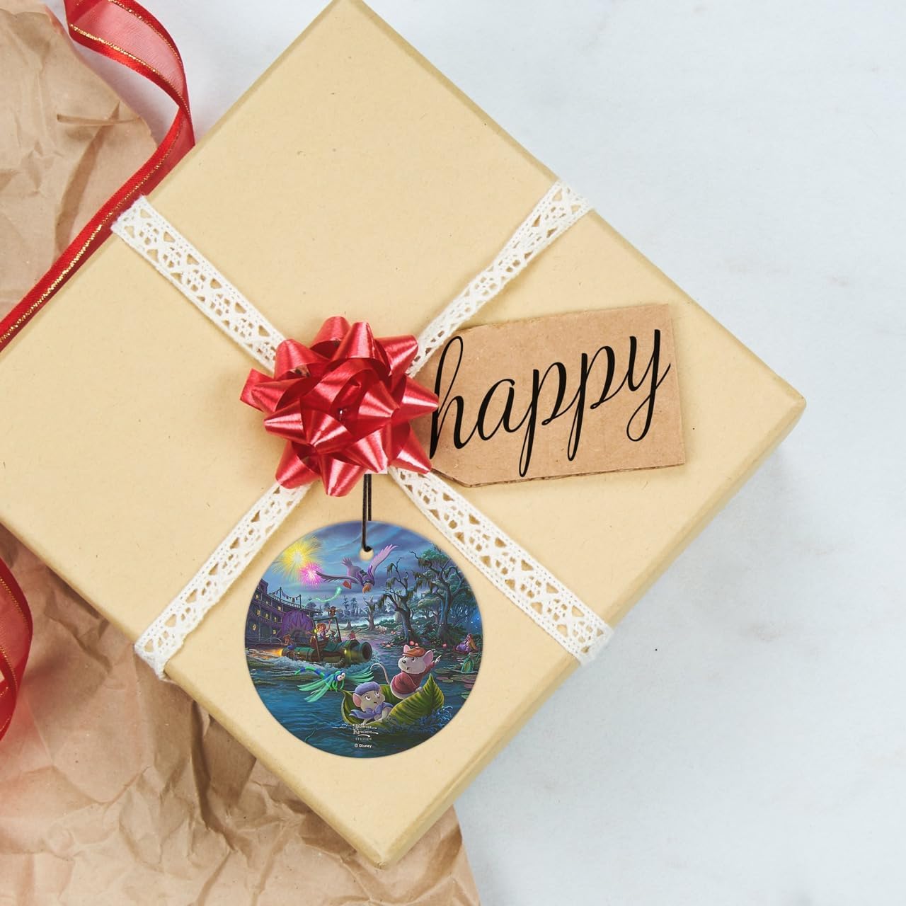 Trend Setters Disney – The Rescuers – Thomas Kinkade Studios - 3.5” Starfire Prints Hanging Glass Print Accessory – Officially Licensed Collectible | Complimentary Velveteen Gift Bag SPCIR1329 - Image 5