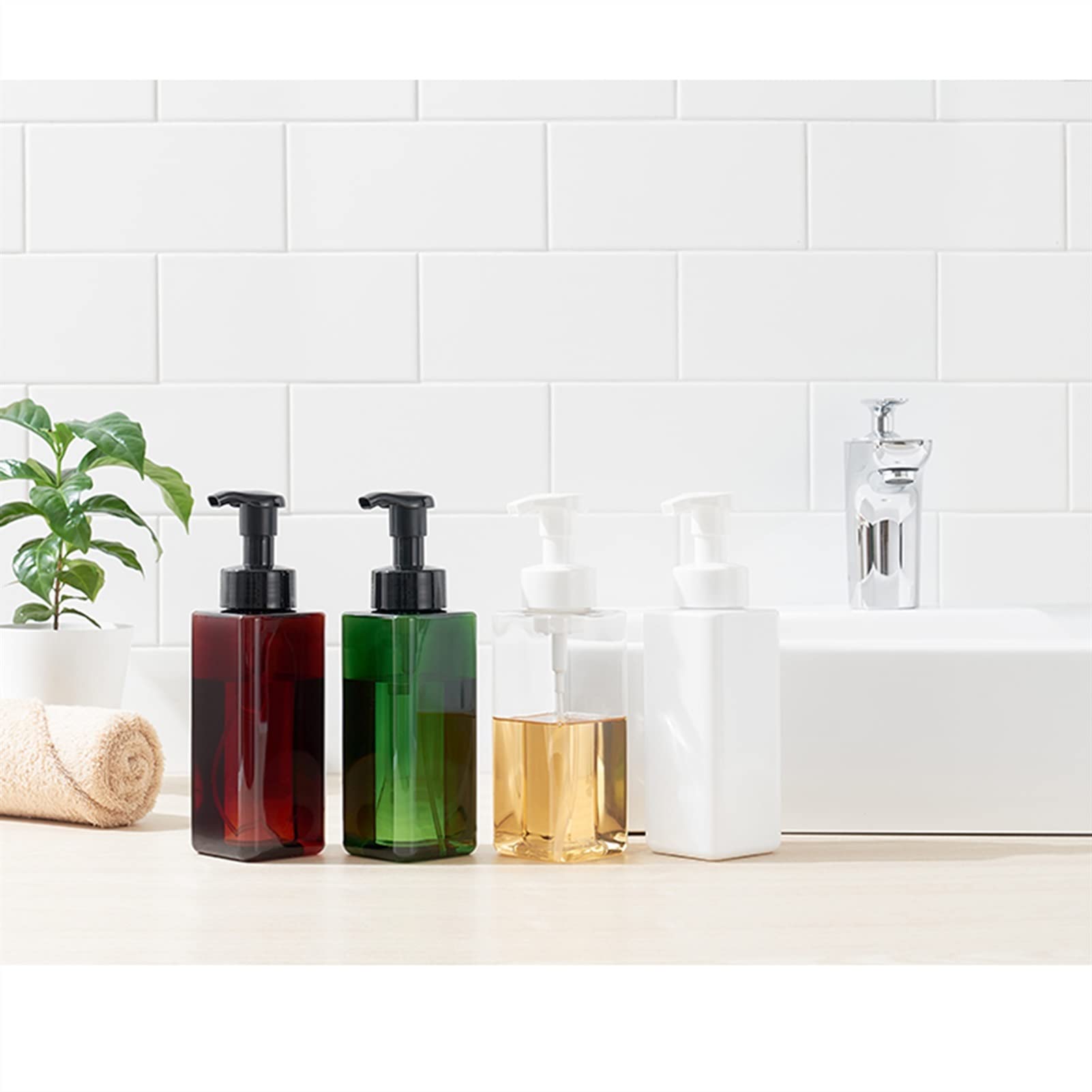 Dosificador Jabon Botella de Bomba Recargable del dispensador de Espuma de 450 ml for el Lavado del Cuerpo de la Lavado del champú de jabón líquido for los cosméticos dispensador champú