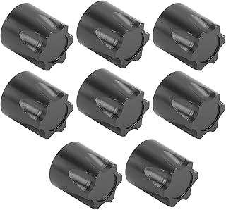 Dilwe RC Wheel Rim M4 Nut, 8Pcs 0.5x0.4inch Wheel Rim Center Cap 1/10 Scale RC Accessories Compatible with Traxxas/Hsp/Redcat/Tamiya/Hpi/Axial Scx10 D90 / Hpi 1/10 RC Car(Black)