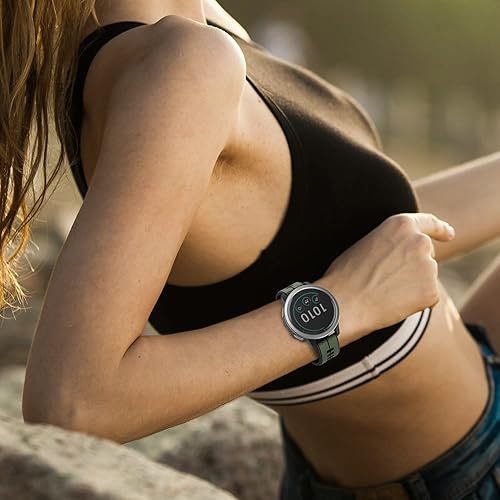 Miniatura 6 de ISABAKE Correa de silicona de liberación rápida de 0.86 pulgadas de repuesto para Garmin Vivoactive 4, Garmin Venu 2, Samsung Gear S3 Frontier,