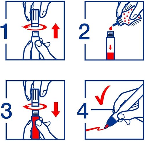 Miniatura 3 de edding Marcador permanente 800 - Azul - 5 bolígrafos - Punta de cincel de 4 a 0.472in - para marcas audaces - Impermeable, de secado rápido y a