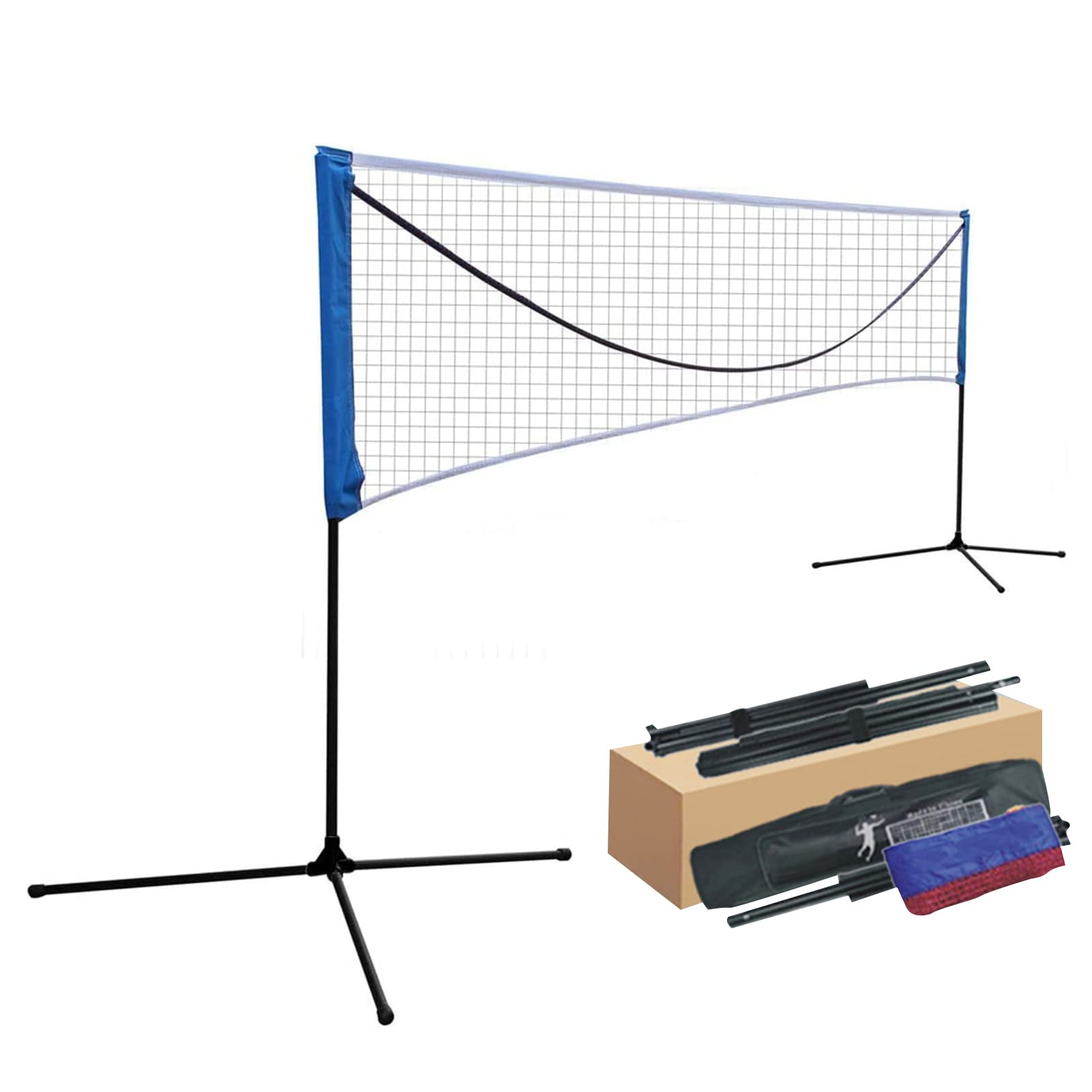 Beauenty 19.5FT Portable Badminton Net, Ajustable Height 6M Length Sports Set for Badminton, Tennis, Pickleball Lightweight & Windproof