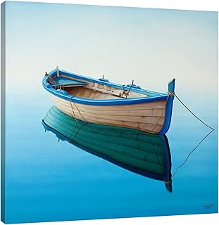 Jaxson Rea "Boat In A Tranquil Bay II Gallery Wrapped Canvas by Horacio Cardozo, 12" x 12"