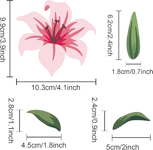 Miniatura 2 de MAYJOYDIY Plantillas de flores de lirio en capas, plantillas de lirio de 11.7 x 8.3 pulgadas, plantilla de ramo de flores de lirio reutilizable de
