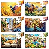 Biarek 6 Packs 16 Large Piece Puzzle for Seniors, Alzheimer's & Dementia Activities, Easy Puzzle, 6 Storage Bags