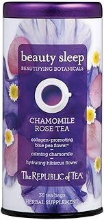 The Republic of Tea — Beautifying Botanicals® Beauty Sleep Chamomile Rose Herbal Tea Tin, 36 Tea Bags, Caffeine-Free
