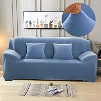 Vista 13 de Funda de terciopelo ultra suave para sofá de colores lisos, elastano elástico para sofá biplaza protección de muebles, fundas antideslizantes a