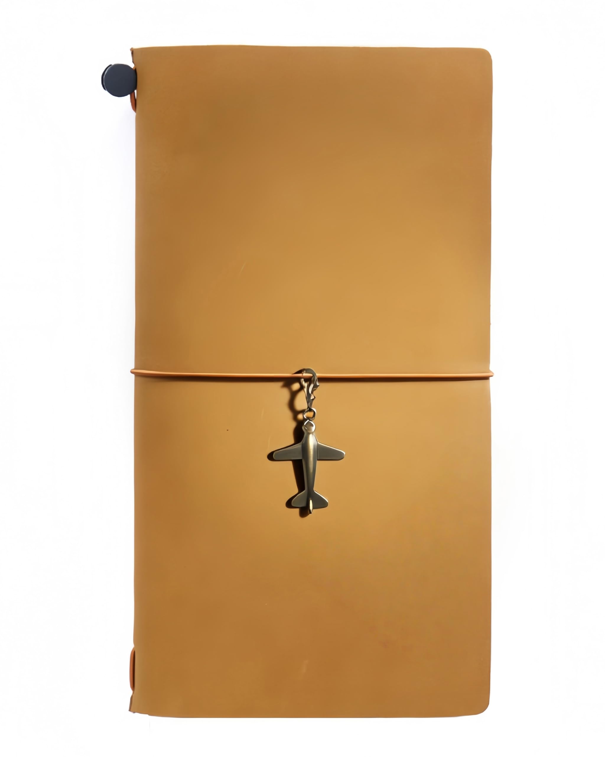 FENSPARK Travel Notebook, Regular Size, Traveler, 2026, Charms, 3 Refills, PVC Bag, Collage Material, Sticker Included, System, Genuine Leather, Notebook Cover, Leather Schedule Book, Diary, Planner :