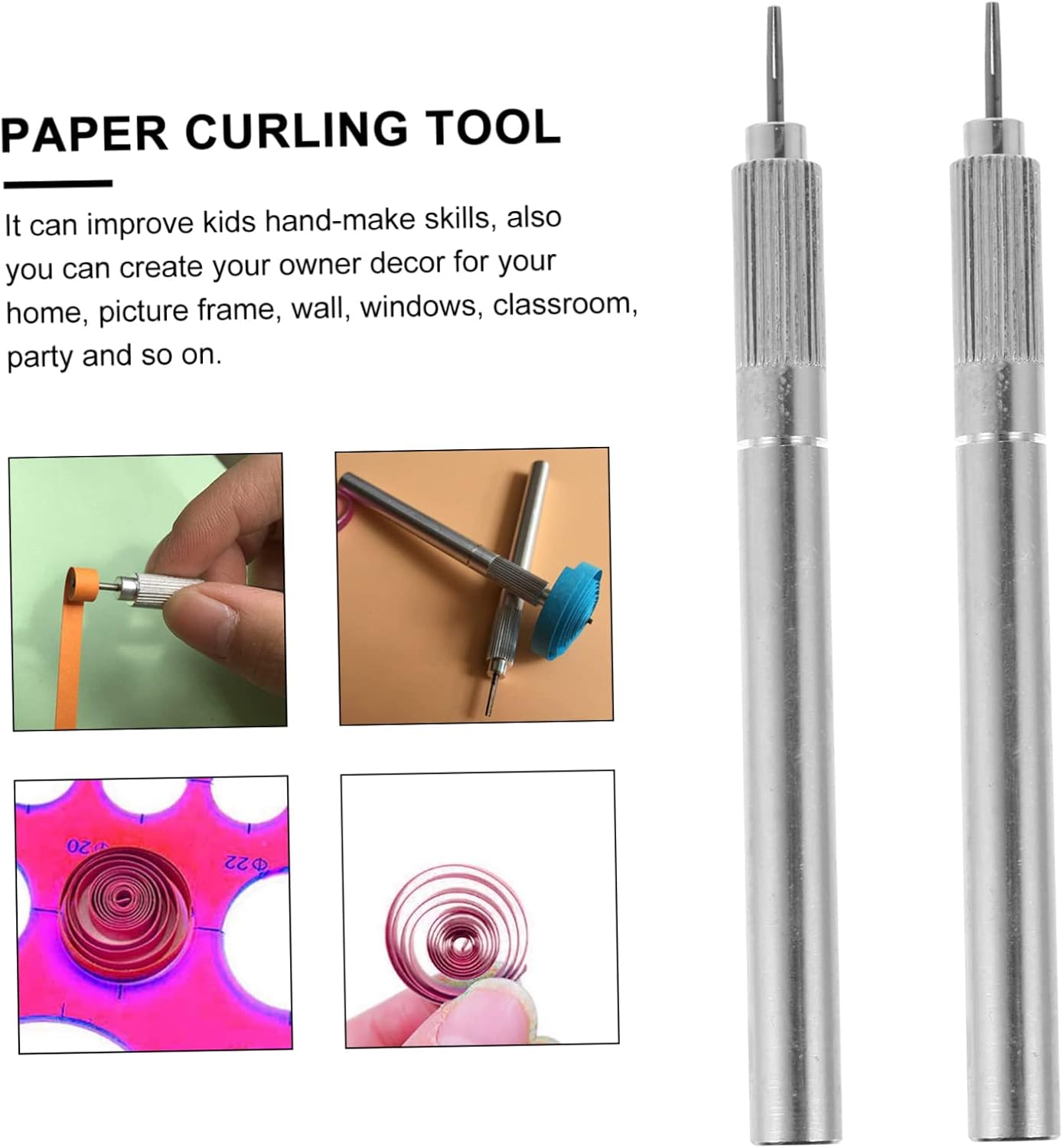 JEWEDECO 6pcs Paper Quilling Pens for Crafts Comfortable Grip Quilling Tools for Paper and Decorative Projects for Parties and Holidays