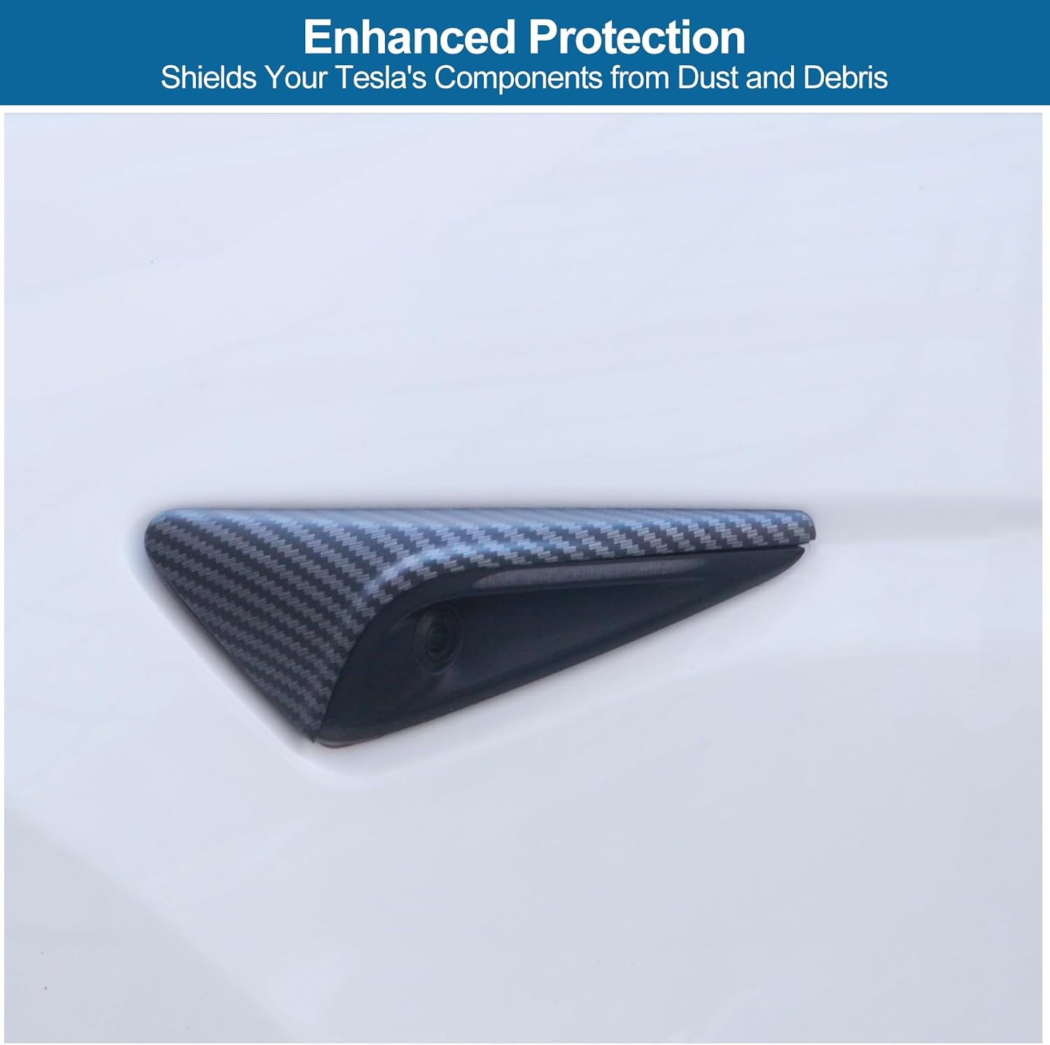 for 2024 2025 Tesla Model 3 Highland and Model Y Juniper HW4 0 Side Camera Cover Carbon Fiber Fender Camera Trim with Turn Signal Covers 2-Pack ABS Protective Decoration (Carbon Fiber Matte)