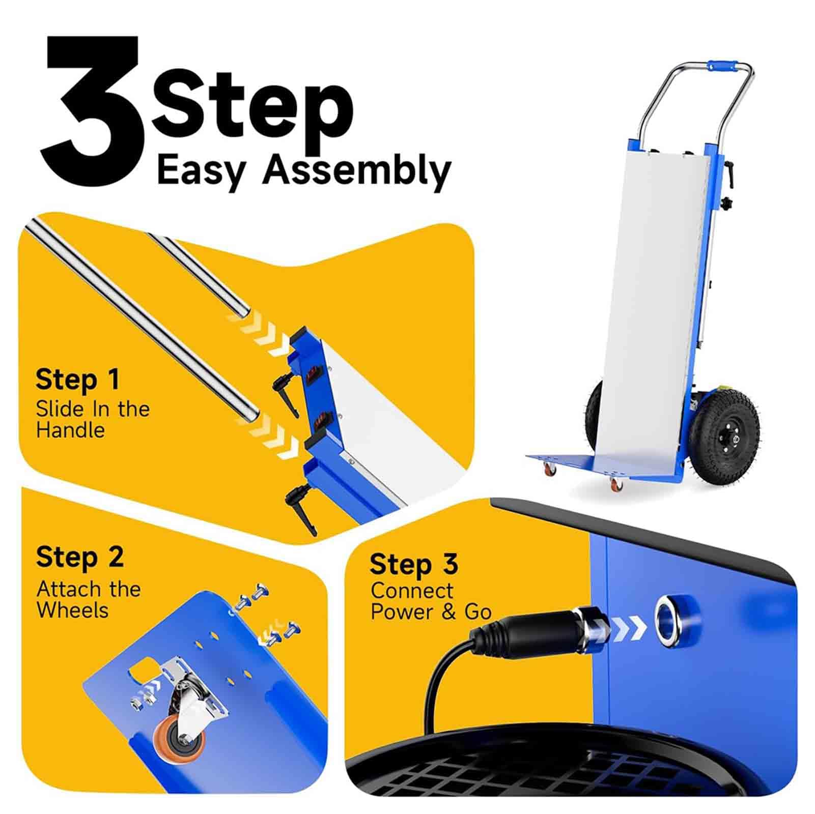 Carrello Montascale Elettrico da 1200 W 400 kg, Batteria Rimovibile, con Maniglia Telescopica Scale e Discese, per Trasportare Oggetti Grandi, Facile da Usare e Portatile,001