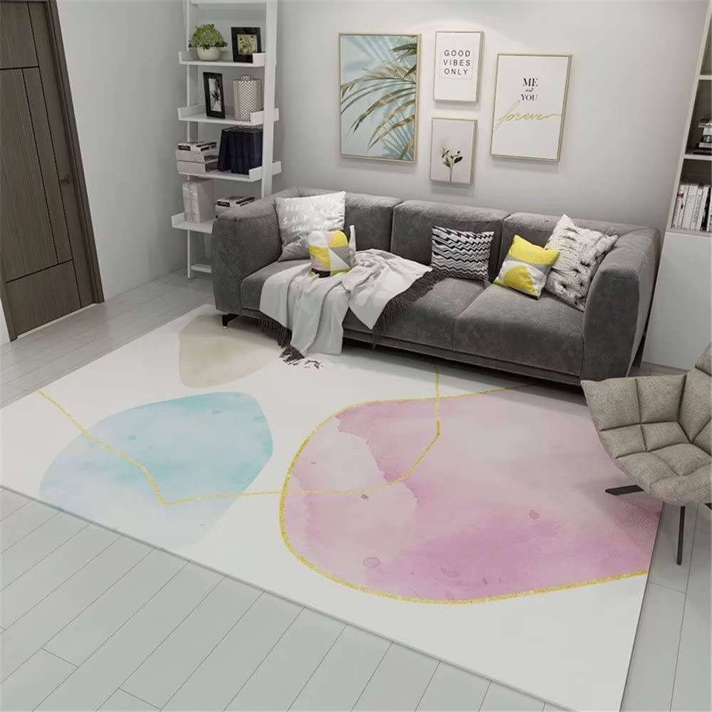 Tapis de salon rose grande taille 180x280 moquette chambre ado