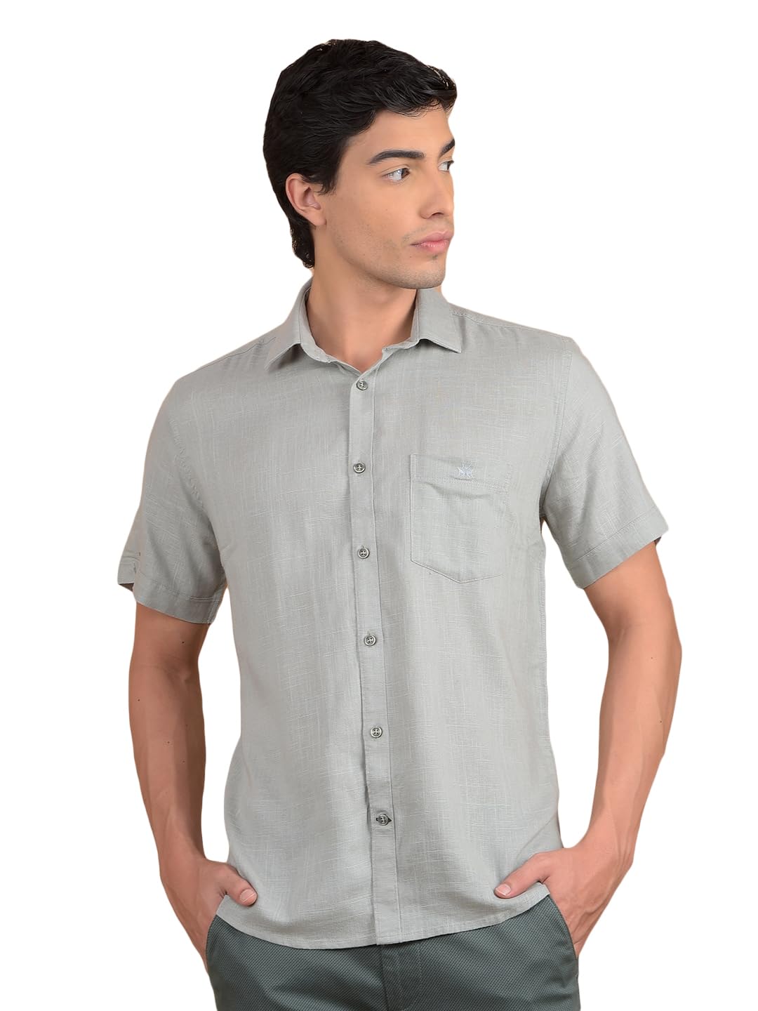 Crimsoune Club Men's Green 100% Cotton Shirt-picture-13