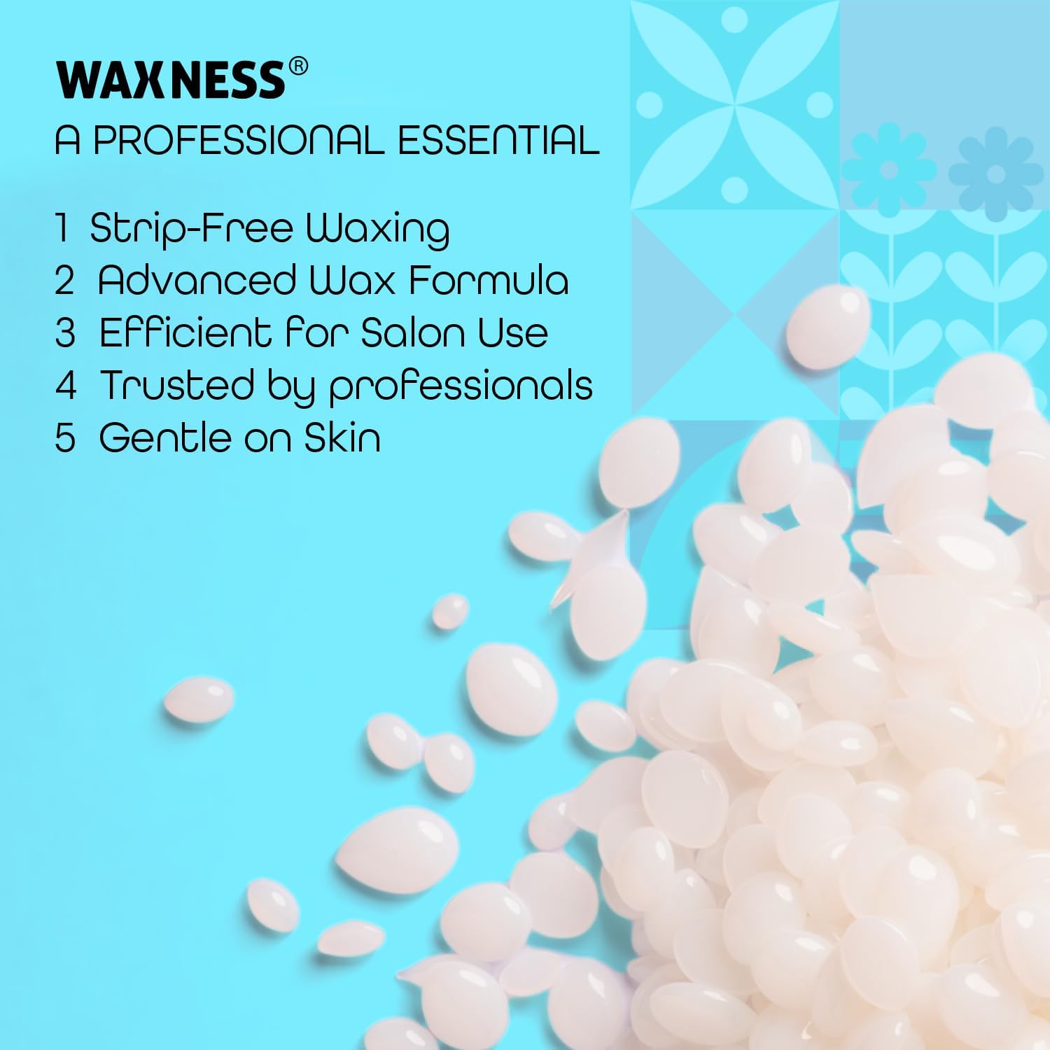 Waxness Film-Hard Wax Beads koraliki z twardego wosku Sensi Clear 2 kg – do delikatnego usuwania włosów bez smug – przezroczysty wosk bez kalafonii, do skóry wrażliwej
