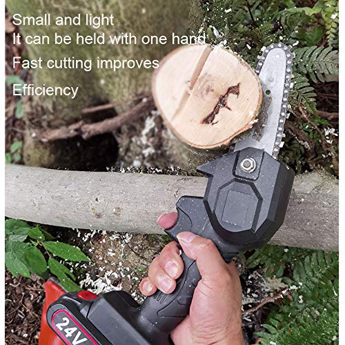 DHQH Mini Chainsaw 4-Inch Cordless Power Chain Saws, Portable Electric Chainsaw, Pruning Shears Chainsaw for Courtyard Tree Branch Wood Cutting -Black