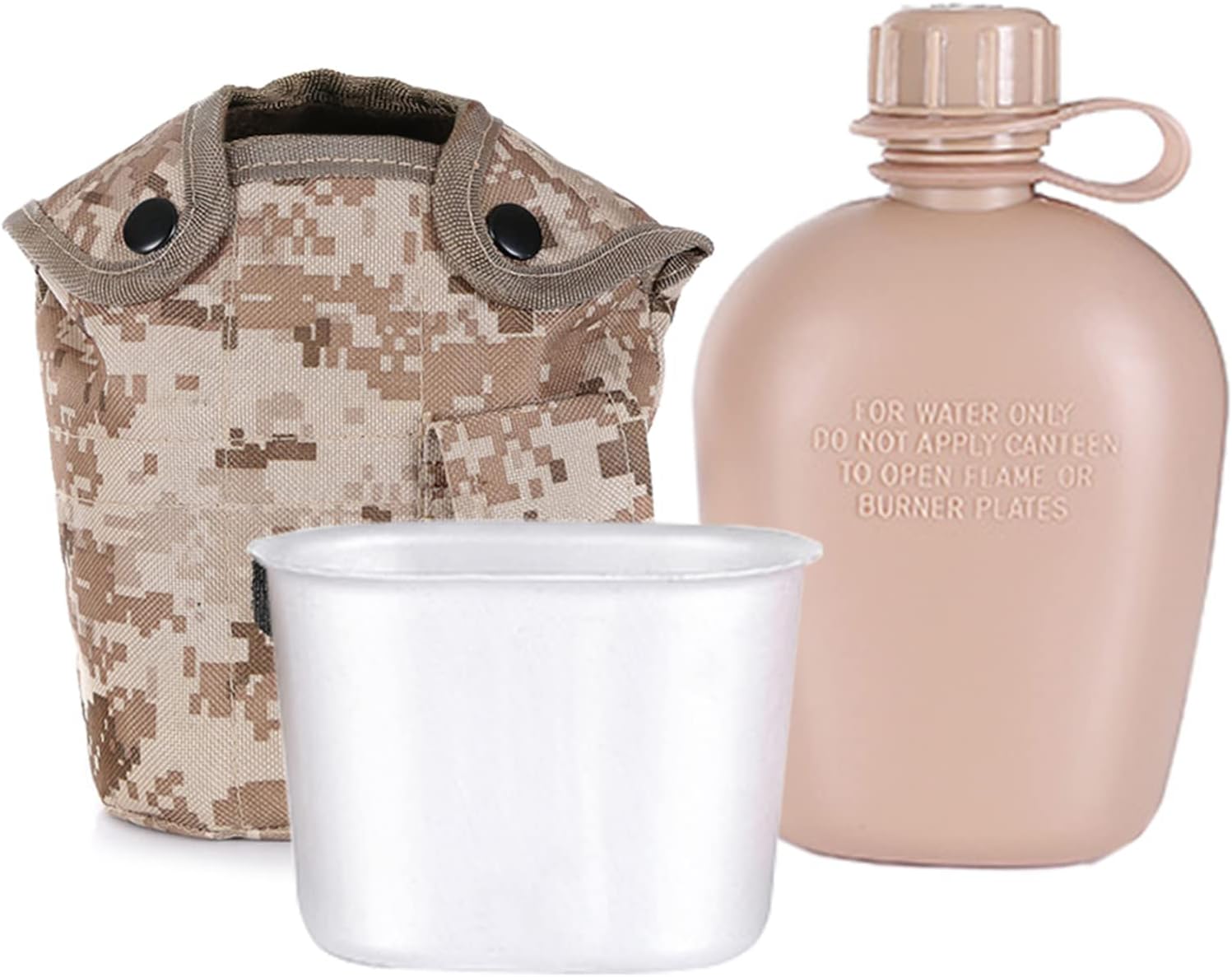 MengK 3 Piece Canteen Kit with Aluminum Cup and Cover for