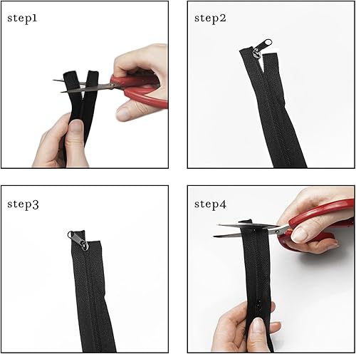 Miniatura 6 de The Yard Bulk - Cremalleras de nailon #8, 360 pulgadas, 10 yardas, rollo de cremallera a granel con 20 piezas para coser y manualidades, bolsas