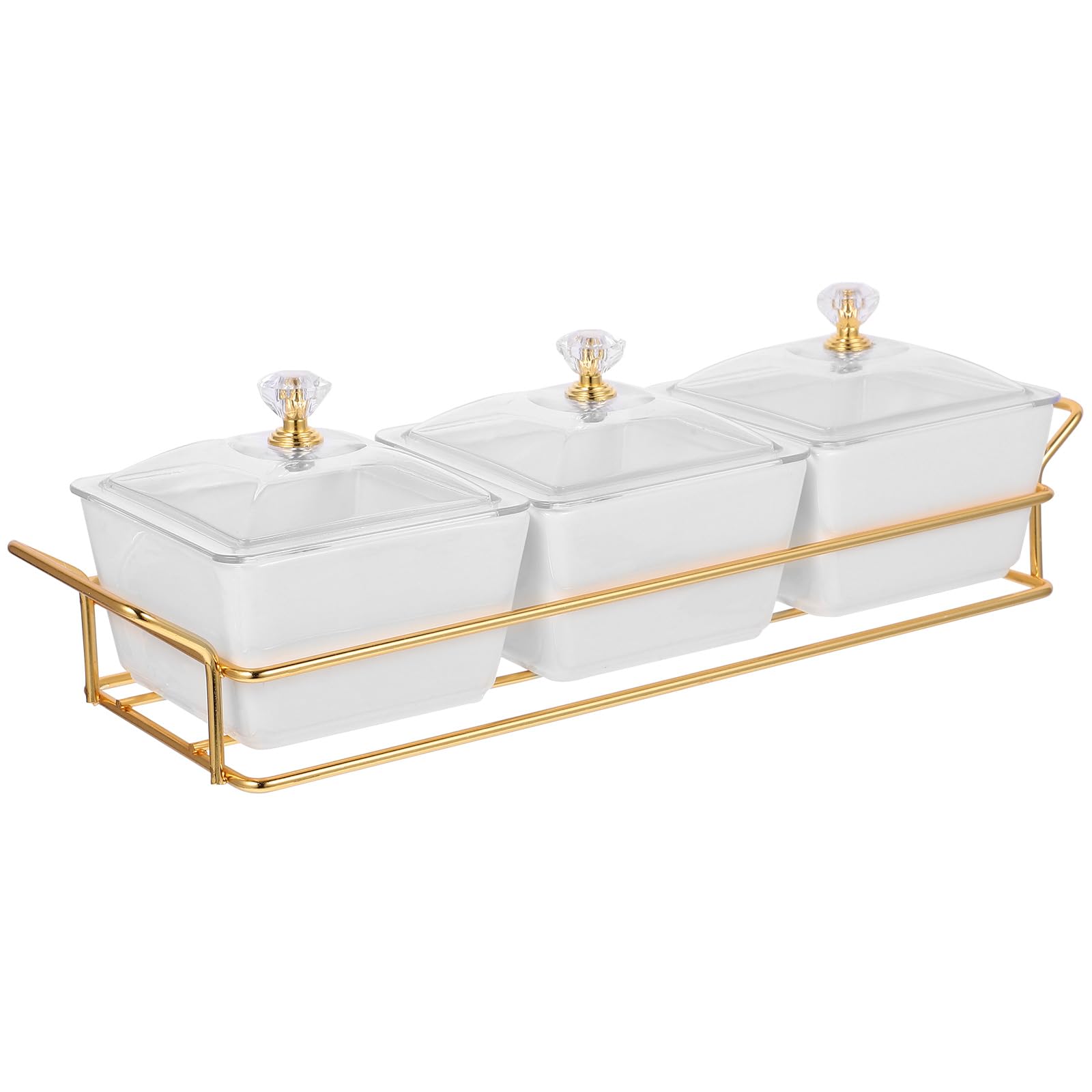POPETPOP Piatti in Ceramica Divisi con Coperchio Vaschette Snack per Snack Frutta Secca e Dolci Leggeri e Compatti per Casa e Viaggio