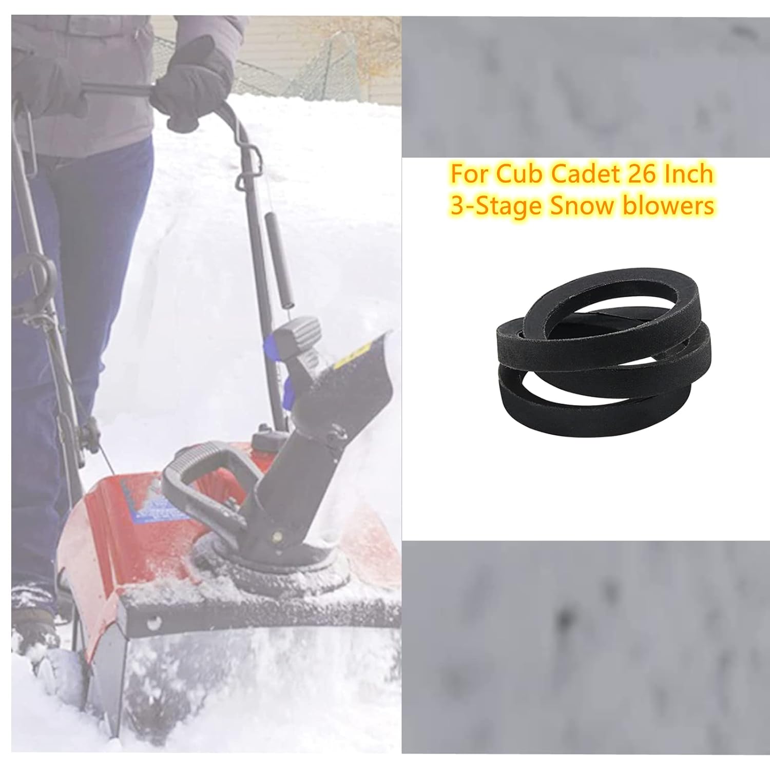 review 954-04195A Auger Drive Belt for MTD Troy Bilt Cub Cadet Snow Throwers Replaces 754-04195A, 754-04195, 954-04195 (1/2