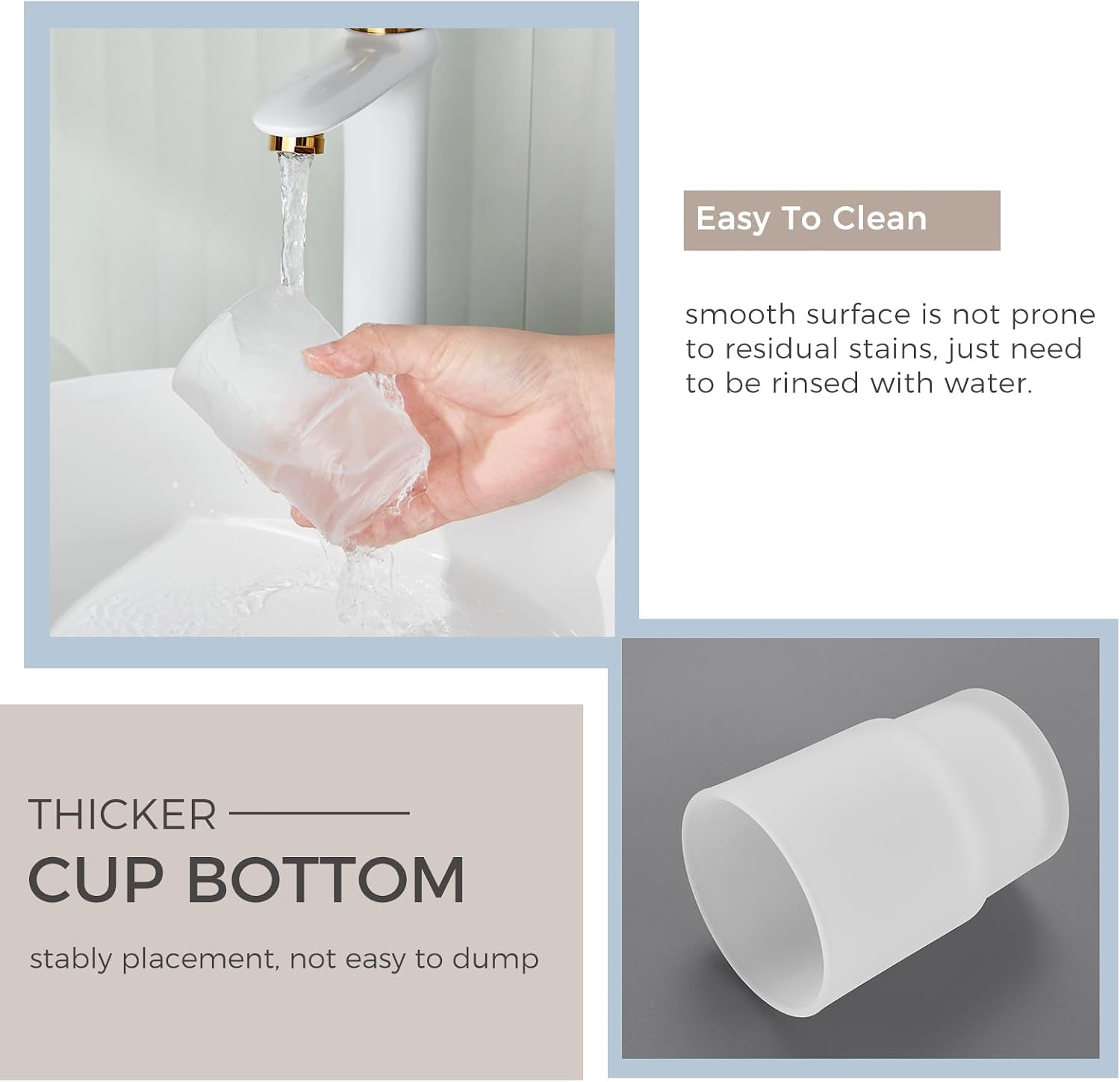 Vaso Para Cepillo De Dientes Moderno | Modelo Cuadrado Blanco | Hecho De Poliresina | Fácil De Limpiar | Para Baño