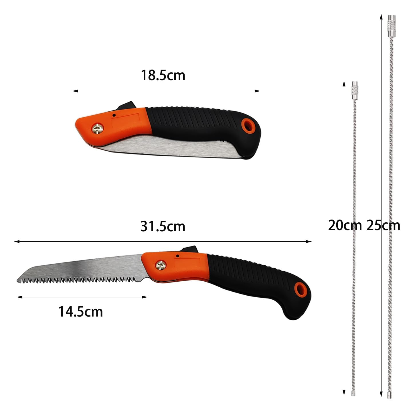 GTIWUNG Folding Hand Saw, Orange Grip, Portable Folding Landscaping Nonslip Handle-Saw, Multifunctional - Image 2