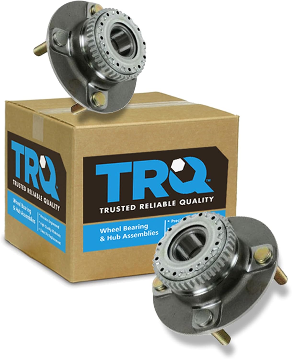 TRQ 2 Piece Rear Wheel Bearing & Hub Assembly Set Compatible with 2001-2006 Hyundai Elantra 2004-2009 Kia Spectra 2005-2009 Spectra5