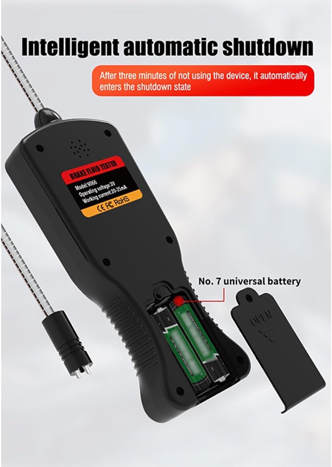 Generic Brake Fluid Tester [V066],Brake Fluid Moisture Detector with On-Screen Display,Car Brake Fluid Detector,Compatible for Dot3 Dot4 Dot5 Brake Fluid, Black