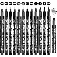 Gelanty Bolígrafos de Punta Fina - Juego de 12 Color Negro