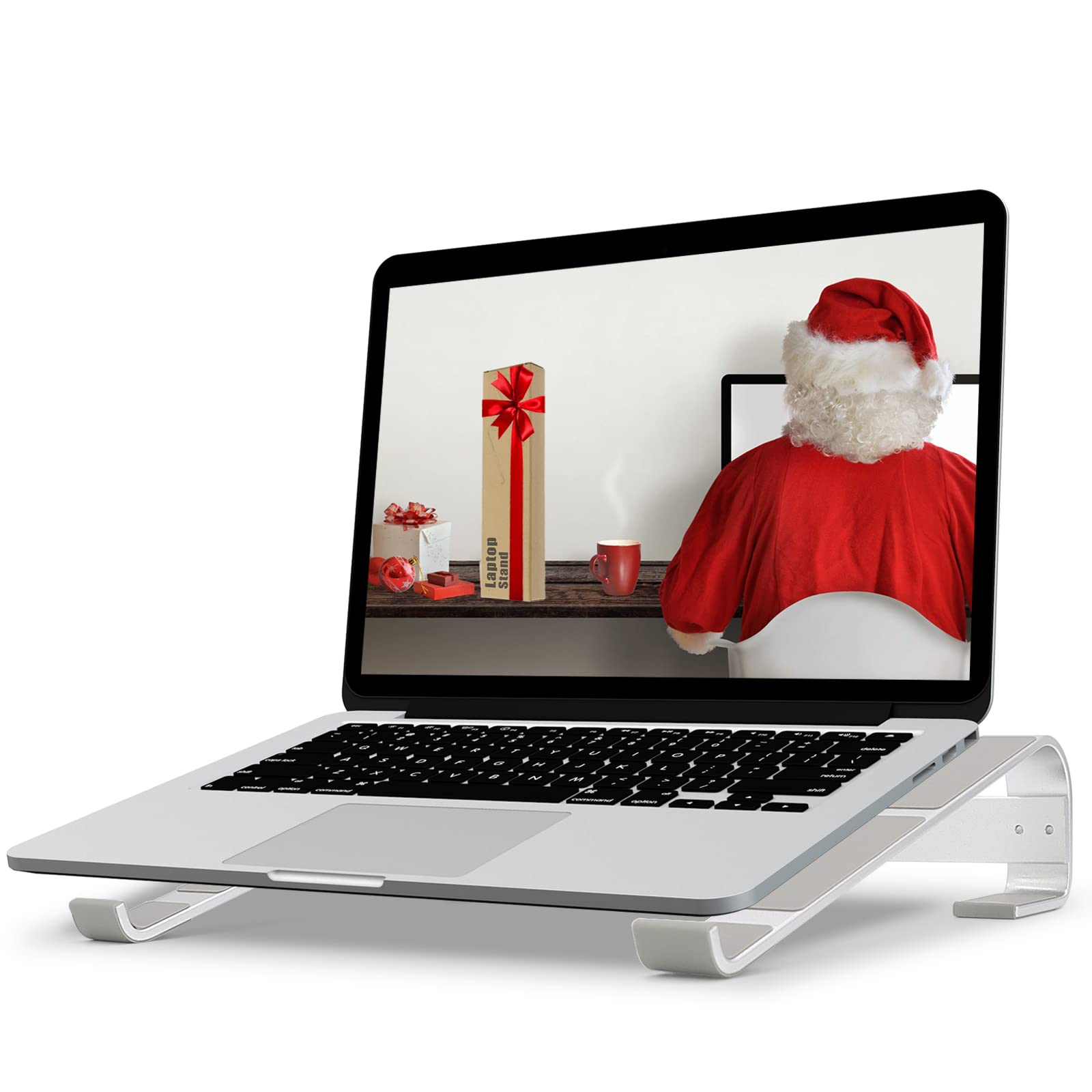 KYQEE Laptop Riser for Desk, Laptop Stand, Ergonomic Aluminum Computer Stand for Laptop, Ventilated Notebook Stand Compatible with MacBook Air Pro, Dell XPS, HP, More 11-17.3 Inches Work from Home