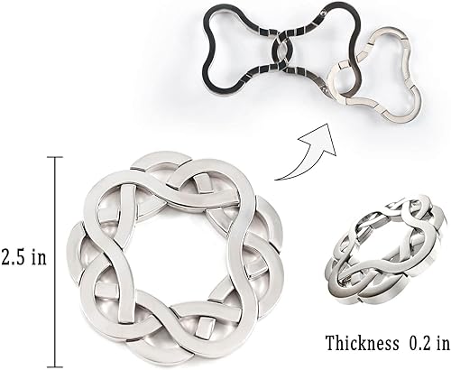 Miniatura 3 de MHY Juego de 3 rompecabezas de metal jumbo para el cerebro - Desafiantes rompecabezas 3D de coeficiente intelectual para adultos y adolescentes