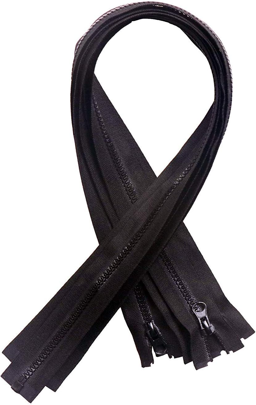 YAKA 10Pcs 27inch Separating Jacket Zippers for Sewing Coats Jacket Sports Suits Zipper Black Molded Resin Zippers Bulk Sports Suits