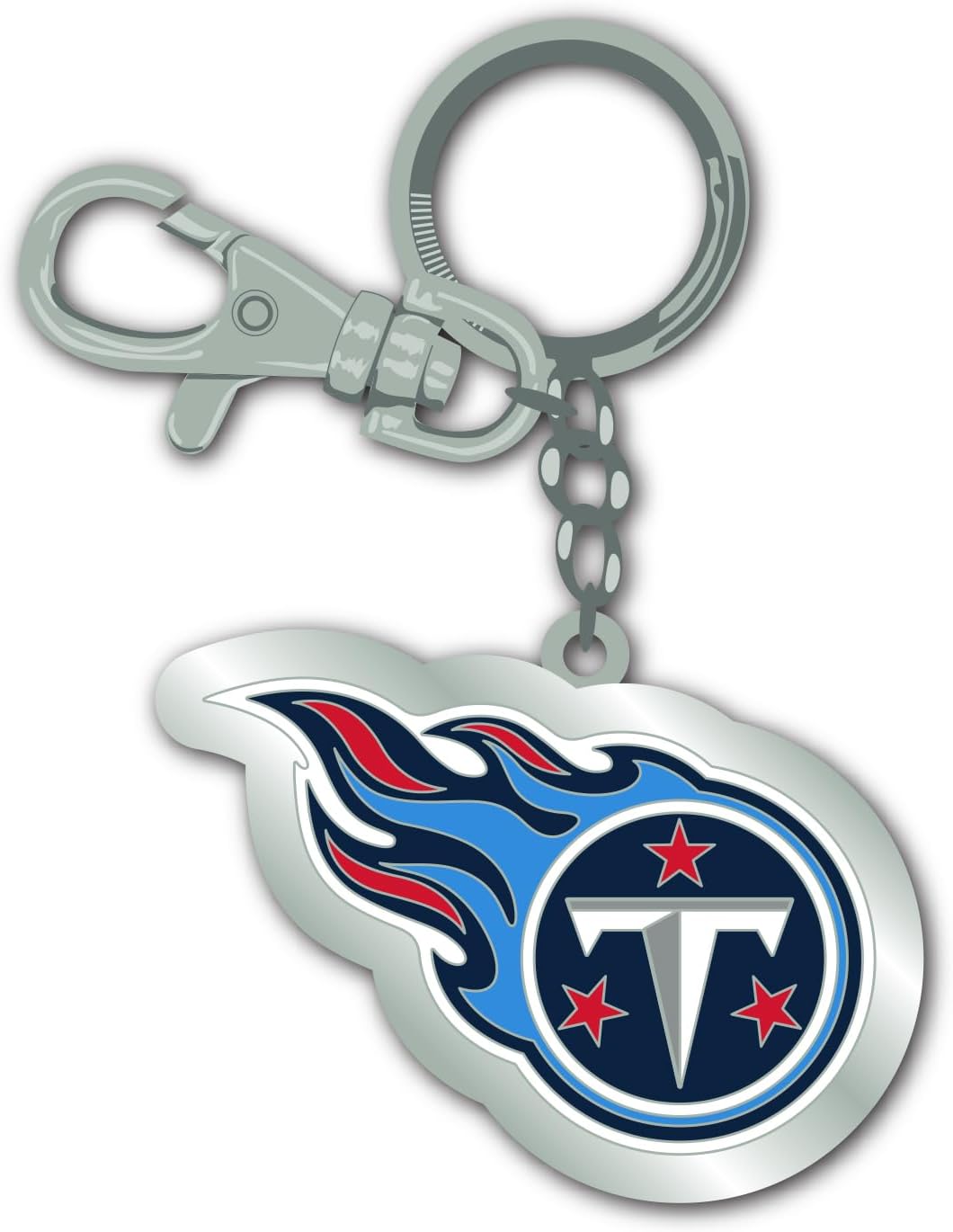 Denco Tennessee Titans Keychain – Official NFL Team Logo Metal Key Ring with Clip, Football Fan Gear Accessory for Keys Backpack Bag, NFL Gifts for Men Women