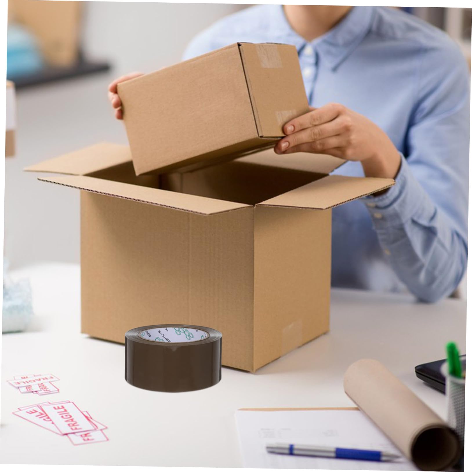 5 Rollen Starkes Packband Braunes Klebeband mit Hoher Klebkraft für Versand Umzug Industrie Büro und Haushalt Vielseitiges Verpackungsband für Sicheres Abdichten