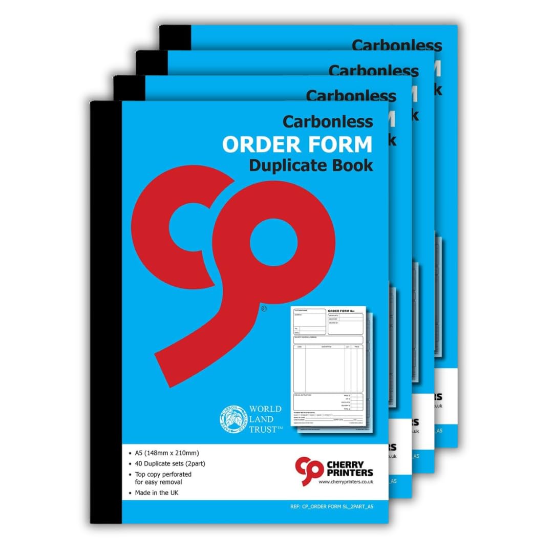 Cherry Printers | Order Form | Duplicate NCR A5 S+L | 40 Sets | 4 Pack — image 1