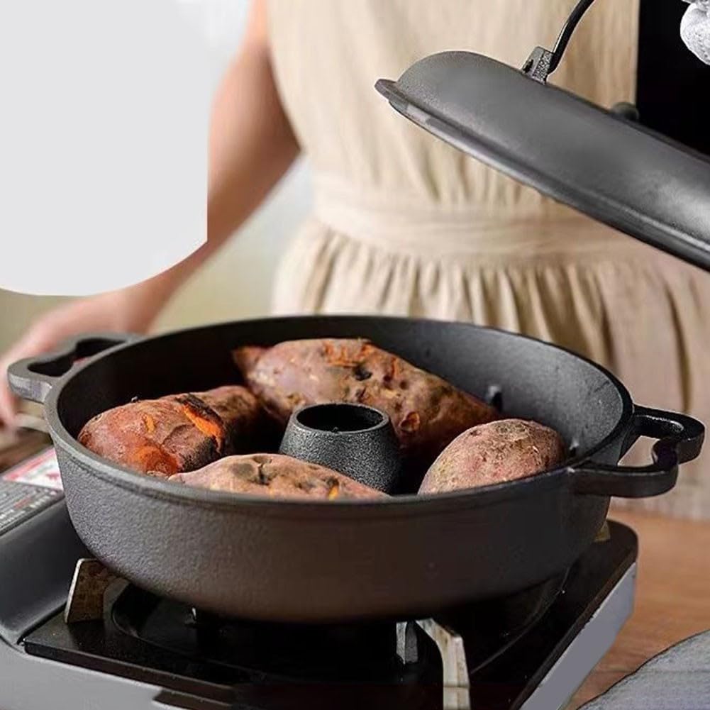 Soporte vertical de hierro fundido para horno y barbacoa al aire libre, parrilla antiadherente para alas de pavo, 27 x 22 cm