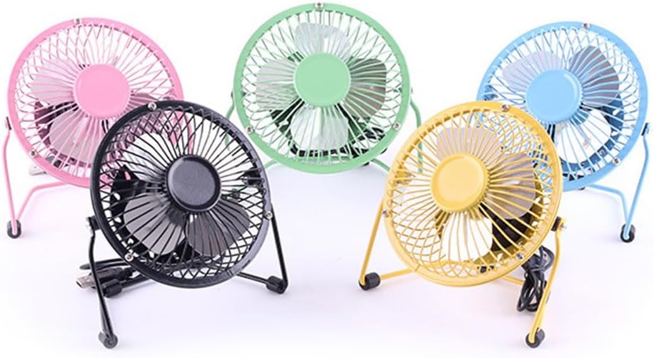 4'' Usb Mini Desk Fan, Portable Quiet Cooling Fan with Adjustable Stand, Metal Mesh Cover, Ideal for Home, Office, Dorm, or Small Spaces (Pink)