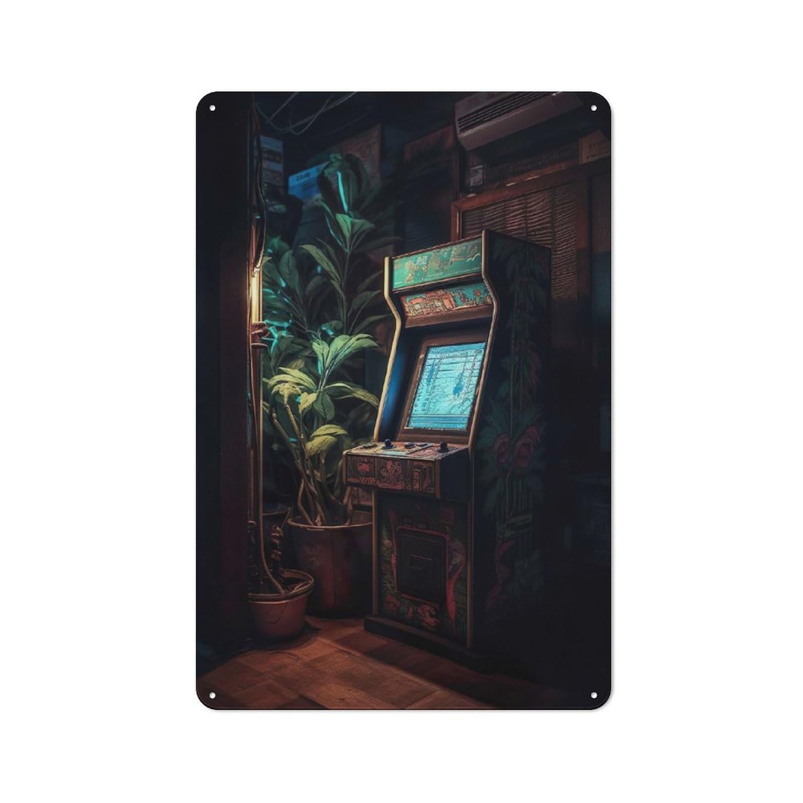Junmoney Retro Slot Machine Rustic Tin Wall Plaque 30X20cm, Rustic Kitchen Decor For Cottage, Kitchen, Hallway Or Breakfast Nook