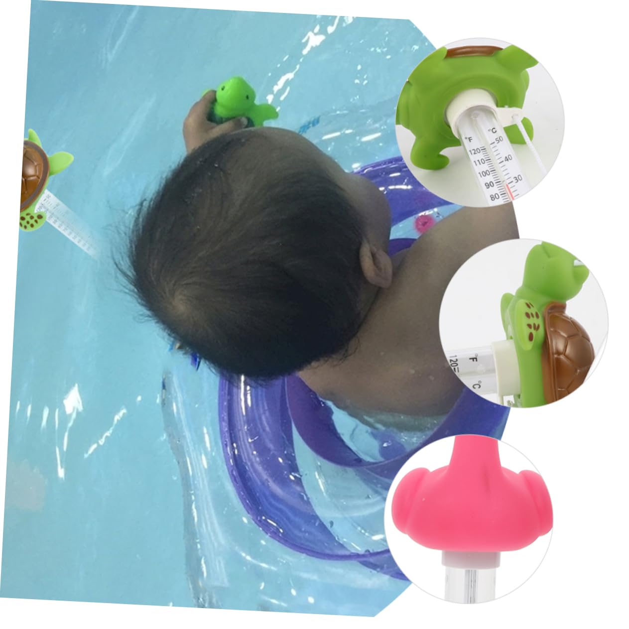 2 Pezzi Termometro Galleggiantper Piscina e Bagnetto Design Flamingo e Misurazione Temperatura Celsius e Fahrenheit Facile Resistente per Esterno