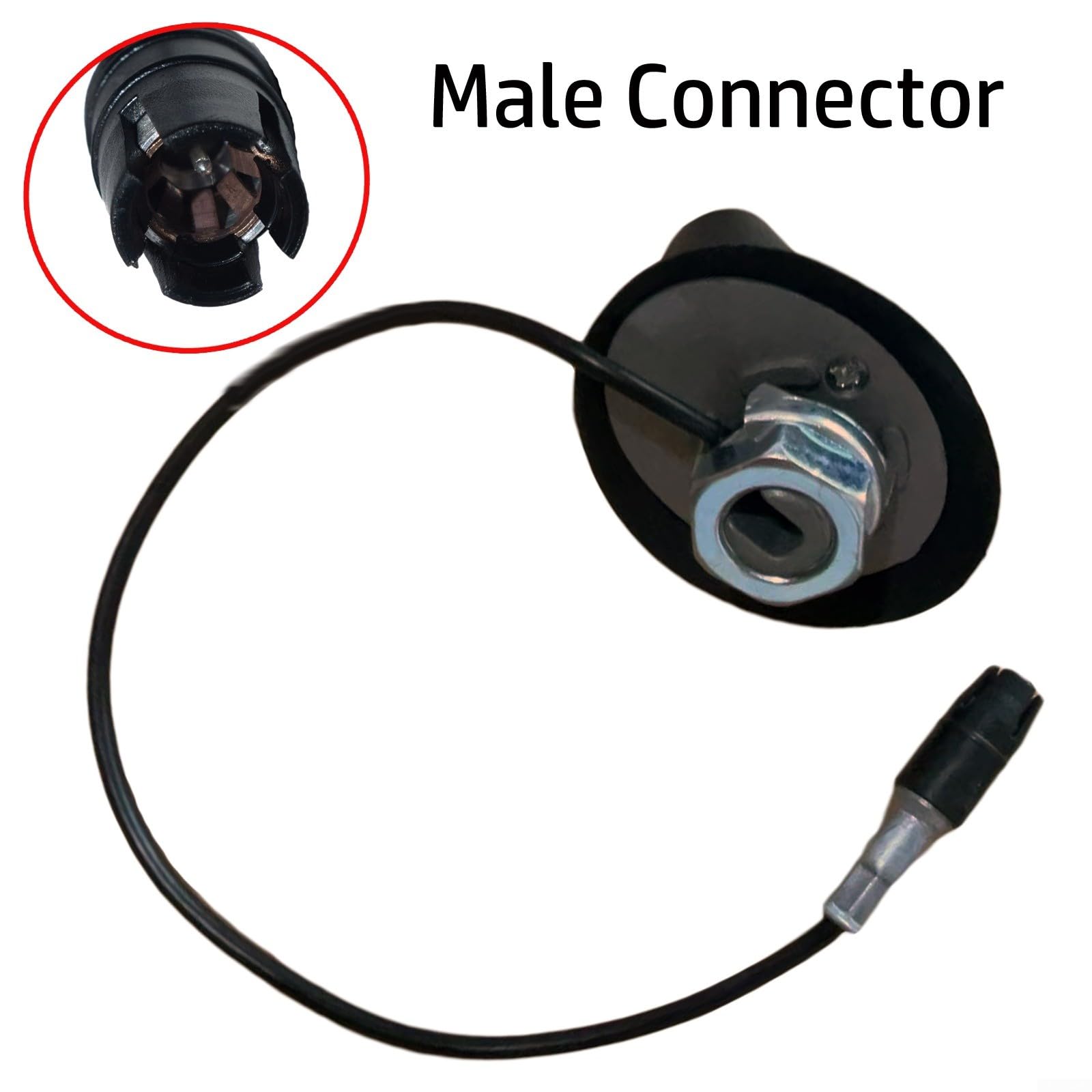 Base per antenna con connettore maschio (parte # 51908657), costruzione in plastica premium, ricambio diretto per Fiat 500, Panda (2004-2011)
