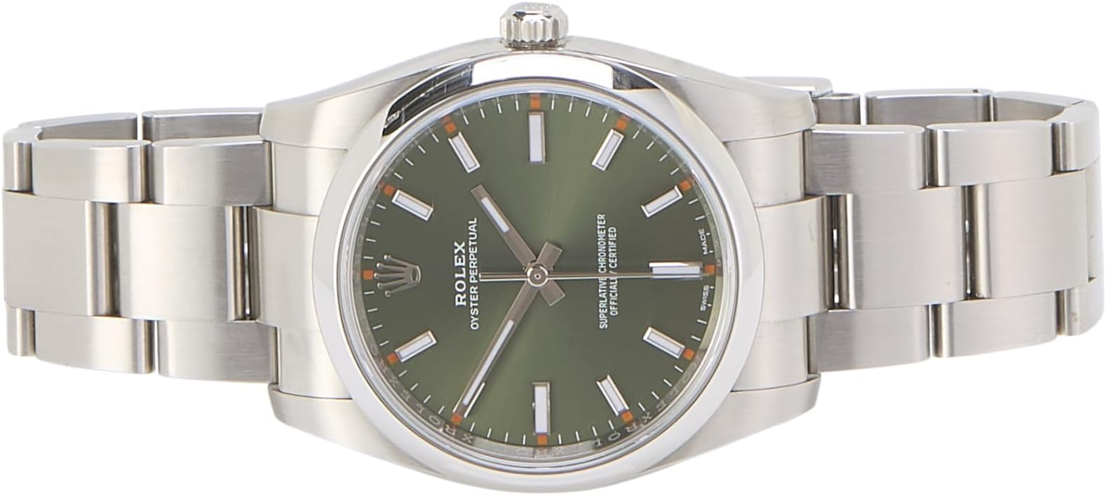 Pre-loved Green Stainless Steel Oyster Perpetual 114200 34mm, Green