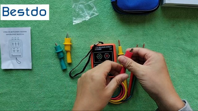 Tester di rotazione a 3 fasi con LED e indicatore cicalino per